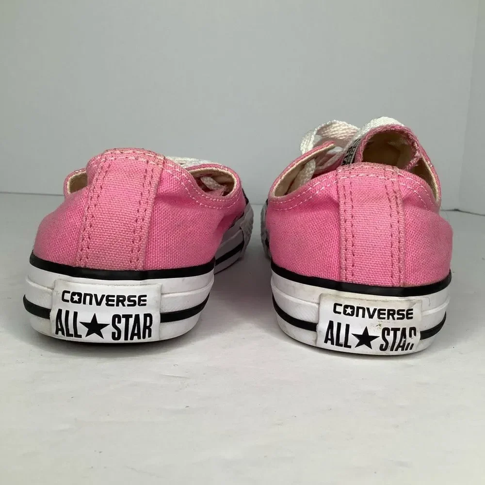 Converse Chuck Taylor All Star Low Top Lace Tie Big Girls Pink Sneakers Sz 3